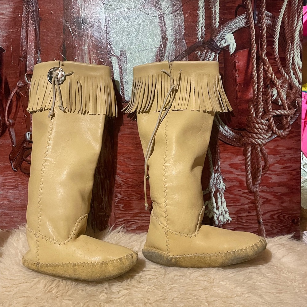 Vintage handmade soft leather moccasins